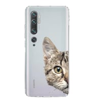 Xiaomi  Mi Note 10  Kamera Korumalı Kapak Catface Tasarımlı Şeffaf  Kılıf