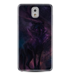 Samsung Note 3 4 5 8 9 20 Ultra 10 Lite Kılıf Desenli Silikon Black Purple Wolf 1791