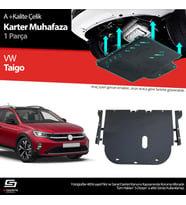 S-Dizayn VW Taigo Çelik Karter Muhafaza Koruma 2020 Üzeri A+ Kalite