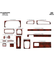 Meriç® Volkswagen Golf 3 Ön Torpido Kaplama Maun 20 Parça 1991-1995 (Maun)