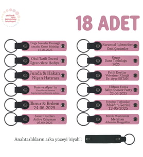 Pembe & Siyah, Tiyatro Ekibi İçin Hazırlanan Veda Hediyesi, 18'li Kişiselleştirilebilir Anahtarlık