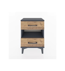 Arges Komodin Tek Raflı 2 Çekmeceli 44x30x64 Antrasit-Çam