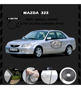 Mazda 323 Oto Araç Kapı Koruma Fitili 5metre Parlak Siyah Renk