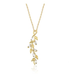 Gümüş Gold Sarmaşık Bayan Kolye
