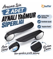 Durukar® 2 Adet Kendinden Aynalı Karbon Fiber Görünümlü Araba Yan Ayna Yağmur Koruyucuları Yağmur &