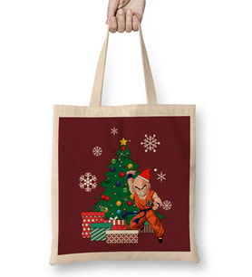 Krillin Around The Christmas Tree Dragonball Z Bez Çanta Uzun Saplı