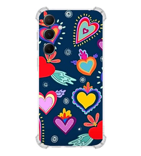 PrintiFy Samsung Galaxy A55 Uyumlu Retro Color 3 Baskılı Şeffaf Köşe Korumalı Antişok Kılıf