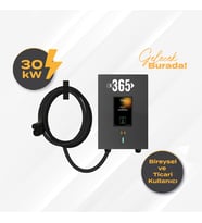 E 365 DC Duvar Tip 8 İnç Ekranlı MID Sayaçlı Tek Kablolu RFID 30kW Şarj İstasyonu (Bireysel ve Ticari Kullanıcı)