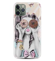 Apple iPhone 11 Pro Kılıf Resimli Desenli Baskılı Silikon Kılıf Donut Girl 1408