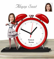 Kişiye Özel Ahşap Saat-Keman Çalan Kadın-1