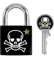 Master Lock 3430Eurdskull Anahtar Asma Kilit, Kafatası Motifli, 5,3 X 3 X 1,5 Cm, Siyah, Beyaz Ve Ye