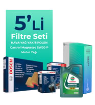 BOSCH Peugeot 301 1.5 Dizel Filtre Bakım Seti Castrol Motor Yağlı (2017-2024) 5 Li