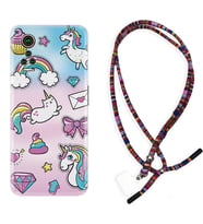 General Mobile GM 21 Pro GM 22 Pro Plus Kılıf Boyun Asklı Rasta Silikon Unicorn Mektup 1800