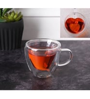 Çift Cidarlı Kalpli Bardak 200 ML DG-1504