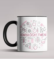 Kişiye Özel Kimya Öğretmeni Tasarımlı Siyah Renk Kupa Bardak 5 (Siyah)