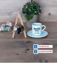 Anestezi Teknikeri Türk Kahvesi Fincanı Ahşap Altlıklı ve Fotoğraflı Ahşap Anahtarlık Hediye (Model 2)
