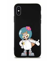 Apple iPhone X Soft Premier Kapak Sandy Tasarımlı Silikon Kılıf - Siyah (Şeffaf)