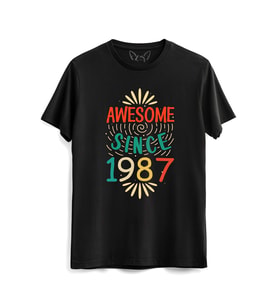Vintage 1987 Awesome Siyah Tshirt