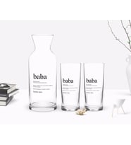 BK Gift Kişiye Özel Renkli Baskılı Baba Tasarımlı İkili Rakı Bardağı ve Karaf Hediye Seti-1 (Model 1)