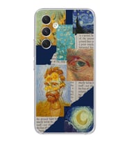 Samsung Galaxy M34 5G Uyumlu Vincent van Gogh Kolaj Desenli Şeffaf Telefon Kılıfı