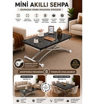 Mini Juppo Dışa K Akıllı Sehpa Üst Tabla Mdf Oval Köşe Alt Krom Kaplama