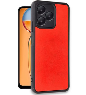 Newface Realme Note 50 4G Kılıf Aras Deri Kapak - Kırmızı
