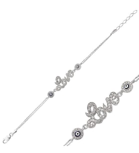 Gümüş Love Bayan Bileklik SL1466