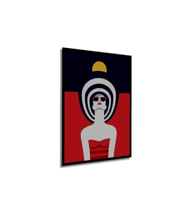 Çerçeve Görünümlü Dekoratif Ahşap Kare Güneşin Lady Tablosu Ev/Ofis/İşyeri/Salon/Mutfak/Banyo Tablo