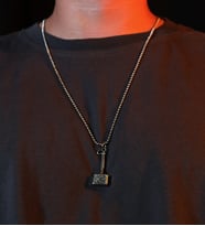 Mjölnir Thor Çekiç Model Top Zincir Gümüş Tasarım Kolye