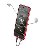 Baseus iPhone 7 / 8 ile Uyumlu Şarj ve Kulaklık Girişli Audio Case Kılıf Kırmızı