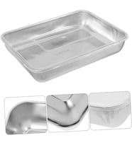 Çok Amaçlı Paslanmaz Çelik Fırın ve Saklama Kabı 25 x 20 x 5 Cm