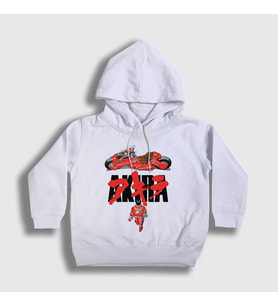 Presmono Unisex Çocuk Beyaz Poster Anime Movie Film Akira Kapüşonlu Sweatshirt 455362tt