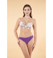Estiva Desenli Emprime Kaplı Bikini Takımı - Lila