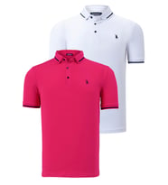 İKİLİ SET T8586 DEWBERRY ERKEK T-SHIRT-FUŞYA-BEYAZ