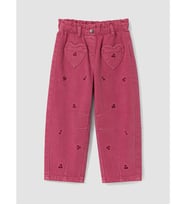 LCW Kids Pembe Nakışlı Kız Çocuk Jean Pantolon