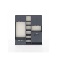Arges Gardrop 12 Raflı Tek Çekmeceli 8 Kapaklı 220x30x243 Antrasit-Antrasit