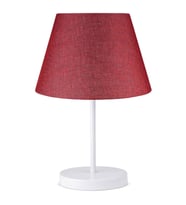 ArtGift Beyaz Ayak Abajur Kırmızı Kumaş 