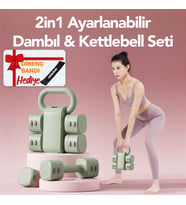 Ayarlanabilir Modüler Kettlebell ve Dambıl Seti 5 kg Ev Fitness ve Güç Antrenman Direnç Lastiği Hediye (Yeşil)