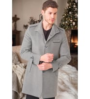 PLT8391 DEWBERRY ERKEK PALTO-DÜZ GRİ