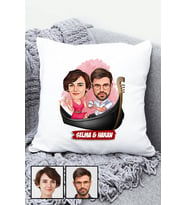 Çiftlere Özel Hediye Tek Taş Yüzük Temalı Karikatürlü Yastık