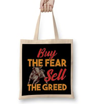Buy The Fear, Sell The Greed Trading & Investing Bez Çanta Uzun Saplı