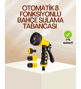 8 Fonksiyonlu Bahçe Sulama Tabancası Seti Çok Amaçlı Hortum Ucu