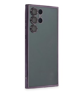 Newface Samsung Galaxy S22 Ultra Kılıf Razer Lensli Silikon - Mor