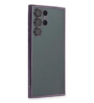 Newface Samsung Galaxy S22 Ultra Kılıf Razer Lensli Silikon - Mor