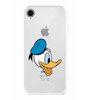 Apple iPhone XR Uyumlu Kamera Korumalı Tıpalı Kapak Donald Duck TasarımlıŞeffaf Kılıf