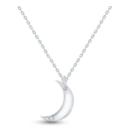 Pırlantalı Luna Ay Kolye (Gümüş)