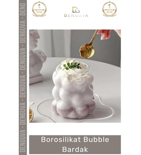 #Bardak Isıya Dirençli Şeffaf İnce Tasarım Çay Kahve Sunum Dayanıklı Borosilikat Bubble Bardak