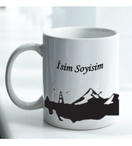 Türkiye Konseptli Kişiye Özel İsim Baskılı Beyaz Kupa Bardak No:008