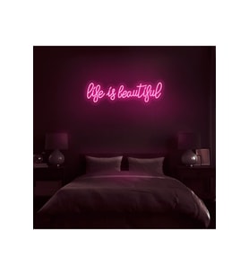 Life Is Beautiful Yazılı Neon Tabela