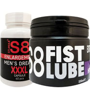 Stimul8 Lube Fist Lube LUBRIKANT500 ml + Stimul8 Erkeklere Özel XXXL60LI Caps